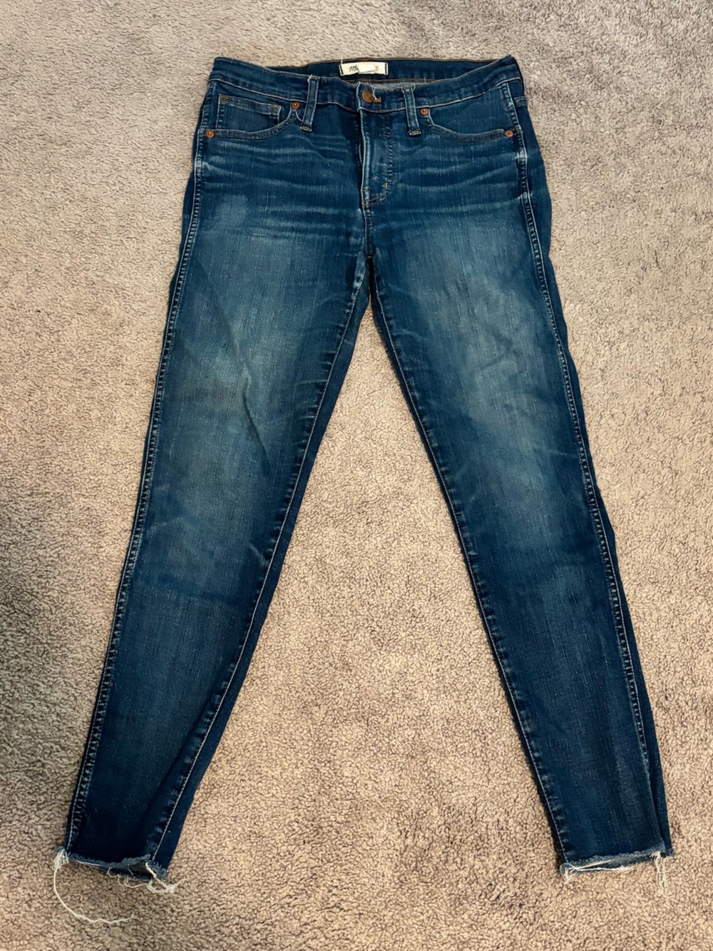 Madewell skinny jean with frayed edge